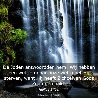 Picture 03 - Johannes 19:7 NLD - De Joden antwoordden hem: Wij hebben een wet, en - Bible Verse Picture