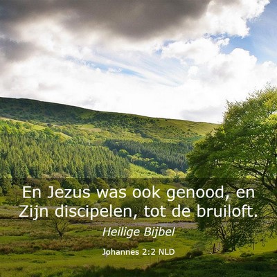 Picture 03 - Johannes 2:2 NLD - En Jezus was ook genood, en Zijn discipelen, tot - Bible Verse Picture