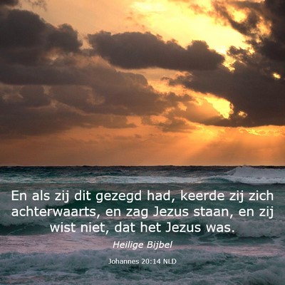Picture 03 - Johannes 20:14 NLD - En als zij dit gezegd had, keerde zij zich - Bible Verse Picture
