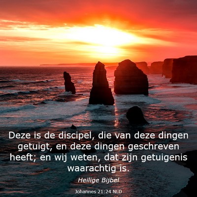 Picture 03 - Johannes 21:24 NLD - Deze is de discipel, die van deze dingen getuigt, - Bible Verse Picture