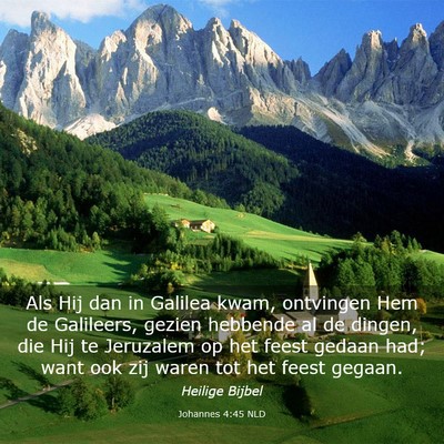 Picture 03 - Johannes 4:45 NLD - Als Hij dan in Galilea kwam, ontvingen Hem de - Bible Verse Picture