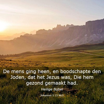 Picture 03 - Johannes 5:15 NLD - De mens ging heen, en boodschapte den Joden, dat - Bible Verse Picture