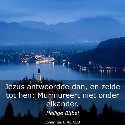 Picture 03 - Johannes 6:43 NLD - Jezus antwoordde dan, en zeide tot hen: - Bible Verse Picture