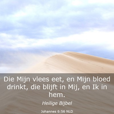 Picture 03 - Johannes 6:56 NLD - Die Mijn vlees eet, en Mijn bloed drinkt, die - Bible Verse Picture