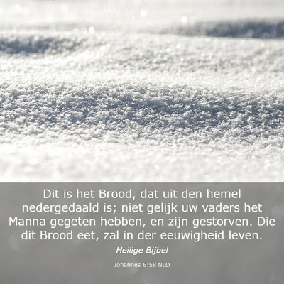 Picture 03 - Johannes 6:58 NLD - Dit is het Brood, dat uit den hemel nedergedaald - Bible Verse Picture