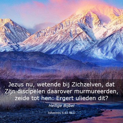 Picture 03 - Johannes 6:61 NLD - Jezus nu, wetende bij Zichzelven, dat Zijn - Bible Verse Picture