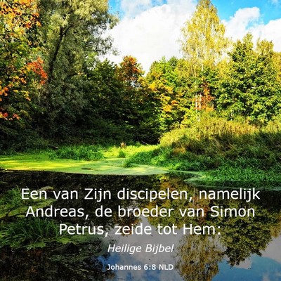 Picture 03 - Johannes 6:8 NLD - Een van Zijn discipelen, namelijk Andreas, de - Bible Verse Picture