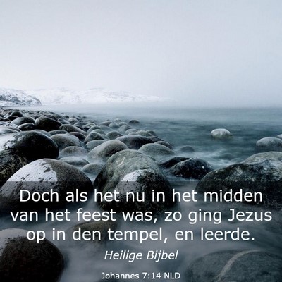 Picture 03 - Johannes 7:14 NLD - Doch als het nu in het midden van het feest was, - Bible Verse Picture