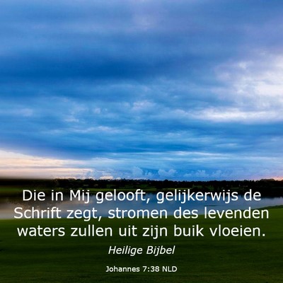 Picture 03 - Johannes 7:38 NLD - Die in Mij gelooft, gelijkerwijs de Schrift zegt, - Bible Verse Picture