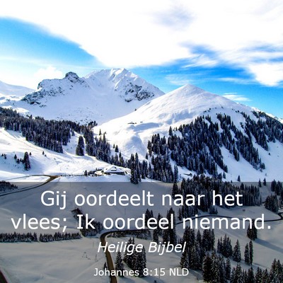 Picture 03 - Johannes 8:15 NLD - Gij oordeelt naar het vlees; Ik oordeel - Bible Verse Picture