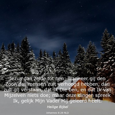 Picture 03 - Johannes 8:28 NLD - Jezus dan zeide tot hen: Wanneer gij den Zoon des - Bible Verse Picture