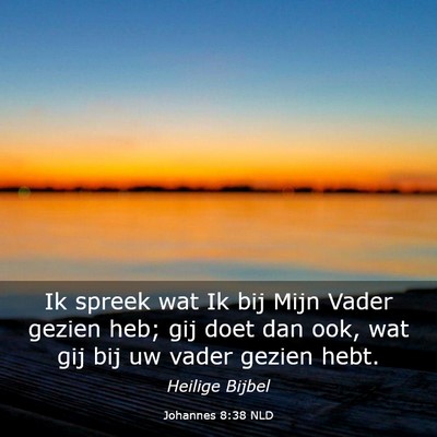 Picture 03 - Johannes 8:38 NLD - Ik spreek wat Ik bij Mijn Vader gezien heb; gij - Bible Verse Picture