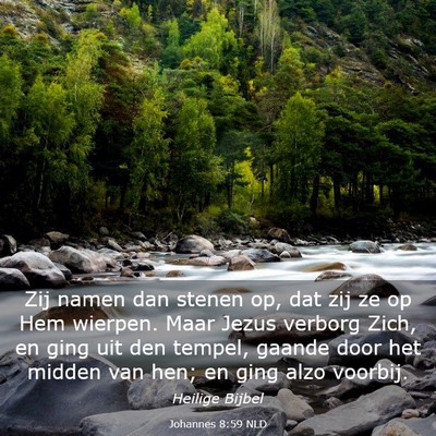 Picture 03 - Johannes 8:59 NLD - Zij namen dan stenen op, dat zij ze op Hem - Bible Verse Picture