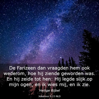 Picture 03 - Johannes 9:15 NLD - De Farizeen dan vraagden hem ook wederom, hoe hij - Bible Verse Picture