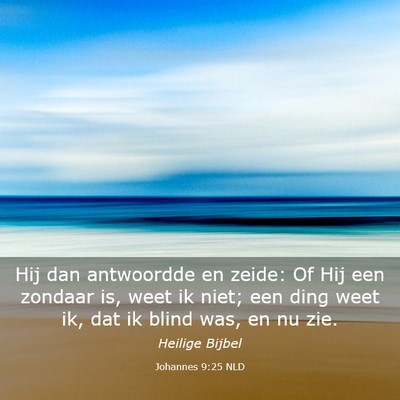 Picture 03 - Johannes 9:25 NLD - Hij dan antwoordde en zeide: Of Hij een zondaar - Bible Verse Picture