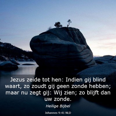 Picture 03 - Johannes 9:41 NLD - Jezus zeide tot hen: Indien gij blind waart, zo - Bible Verse Picture