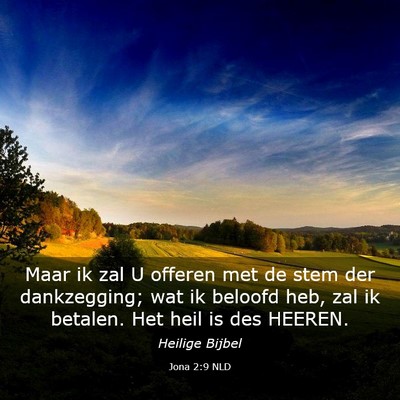 Picture 03 - Jona 2:9 NLD - Maar ik zal U offeren met de stem der - Bible Verse Picture