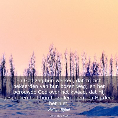 Picture 03 - Jona 3:10 NLD - En God zag hun werken, dat zij zich bekeerden van - Bible Verse Picture
