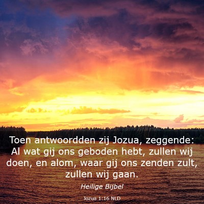 Picture 03 - Jozua 1:16 NLD - Toen antwoordden zij Jozua, zeggende: Al wat gij - Bible Verse Picture