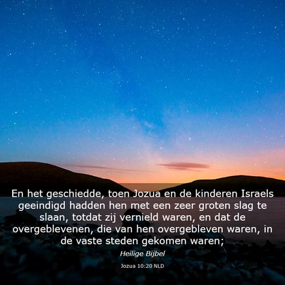 Picture 03 - Jozua 10:20 NLD - En het geschiedde, toen Jozua en de kinderen - Bible Verse Picture