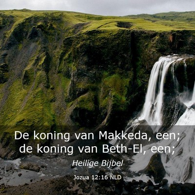 Picture 03 - Jozua 12:16 NLD - De koning van Makkeda, een; de koning van - Bible Verse Picture