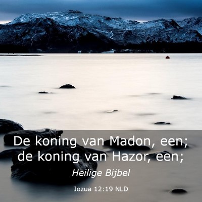 Picture 03 - Jozua 12:19 NLD - De koning van Madon, een; de koning van Hazor, - Bible Verse Picture