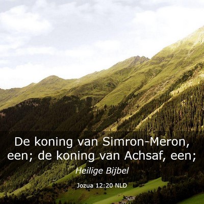 Picture 03 - Jozua 12:20 NLD - De koning van Simron-Meron, een; de koning van - Bible Verse Picture