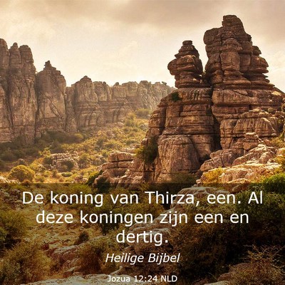 Picture 03 - Jozua 12:24 NLD - De koning van Thirza, een. Al deze koningen zijn - Bible Verse Picture