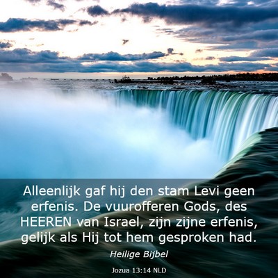Picture 03 - Jozua 13:14 NLD - Alleenlijk gaf hij den stam Levi geen erfenis. De - Bible Verse Picture