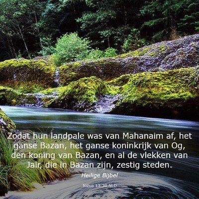 Picture 03 - Jozua 13:30 NLD - Zodat hun landpale was van Mahanaim af, het ganse - Bible Verse Picture