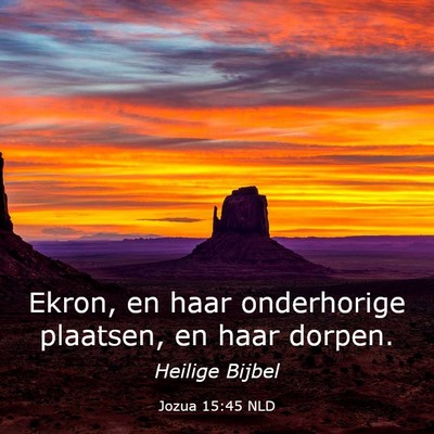 Picture 03 - Jozua 15:45 NLD - Ekron, en haar onderhorige plaatsen, en haar - Bible Verse Picture