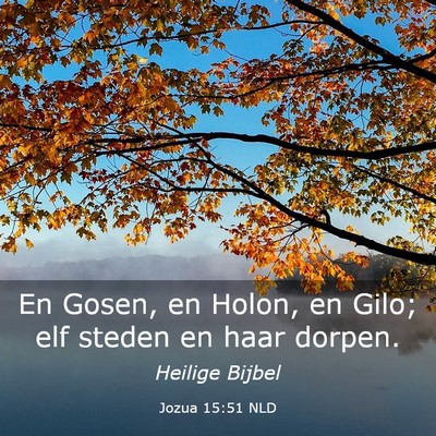 Picture 03 - Jozua 15:51 NLD - En Gosen, en Holon, en Gilo; elf steden en haar - Bible Verse Picture