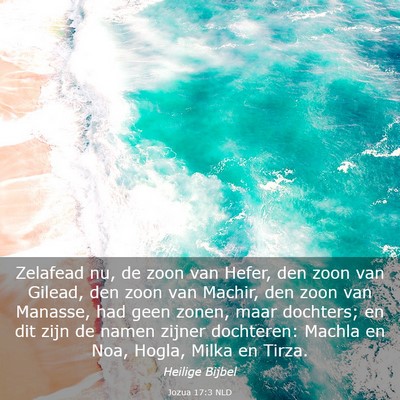 Picture 03 - Jozua 17:3 NLD - Zelafead nu, de zoon van Hefer, den zoon van - Bible Verse Picture