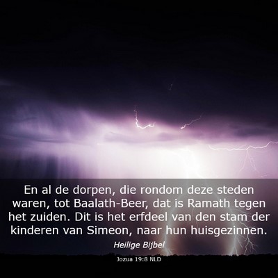 Picture 03 - Jozua 19:8 NLD - En al de dorpen, die rondom deze steden waren, - Bible Verse Picture