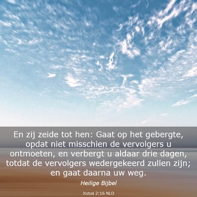 Picture 03 - Jozua 2:16 NLD - En zij zeide tot hen: Gaat op het gebergte, opdat - Bible Verse Picture