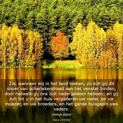 Picture 03 - Jozua 2:18 NLD - Zie, wanneer wij in het land komen, zo zult gij - Bible Verse Picture