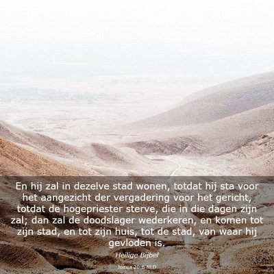 Picture 03 - Jozua 20:6 NLD - En hij zal in dezelve stad wonen, totdat hij sta - Bible Verse Picture