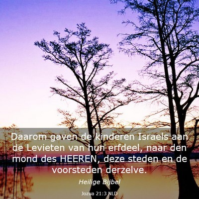 Picture 03 - Jozua 21:3 NLD - Daarom gaven de kinderen Israels aan de Levieten - Bible Verse Picture