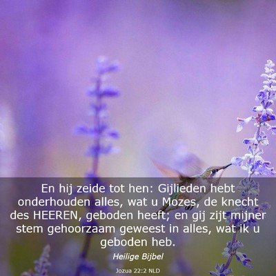 Picture 03 - Jozua 22:2 NLD - En hij zeide tot hen: Gijlieden hebt onderhouden - Bible Verse Picture