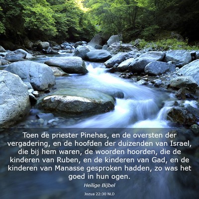 Picture 03 - Jozua 22:30 NLD - Toen de priester Pinehas, en de oversten der - Bible Verse Picture