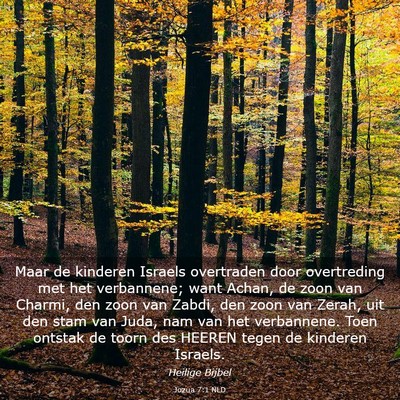 Picture 03 - Jozua 7:1 NLD - Maar de kinderen Israels overtraden door - Bible Verse Picture