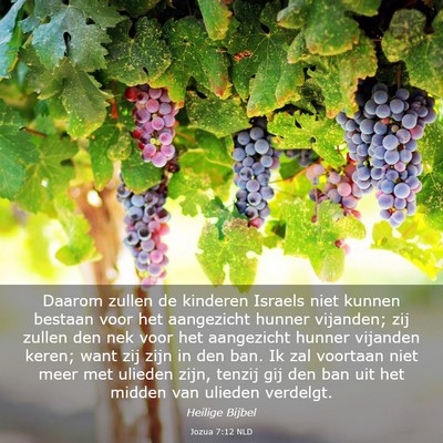 Picture 03 - Jozua 7:12 NLD - Daarom zullen de kinderen Israels niet kunnen - Bible Verse Picture