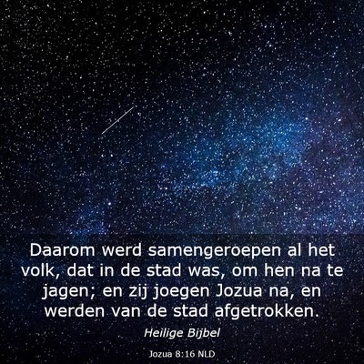 Picture 03 - Jozua 8:16 NLD - Daarom werd samengeroepen al het volk, dat in de - Bible Verse Picture