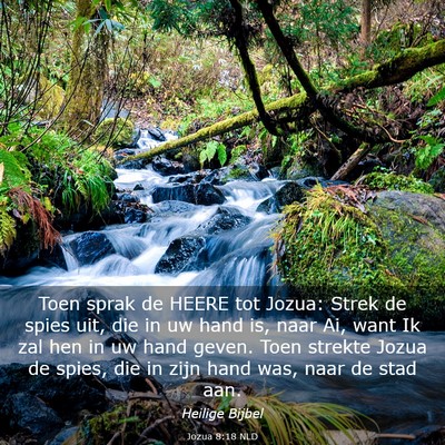 Picture 03 - Jozua 8:18 NLD - Toen sprak de HEERE tot Jozua: Strek de spies - Bible Verse Picture