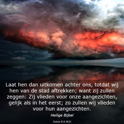 Picture 03 - Jozua 8:6 NLD - Laat hen dan uitkomen achter ons, totdat wij hen - Bible Verse Picture