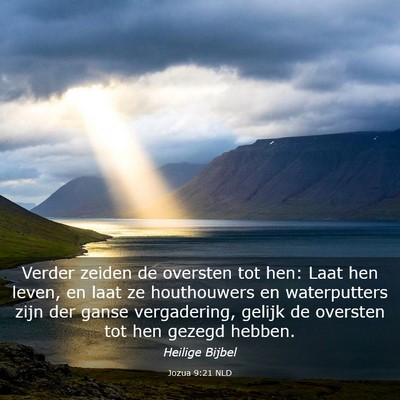 Picture 03 - Jozua 9:21 NLD - Verder zeiden de oversten tot hen: Laat hen - Bible Verse Picture