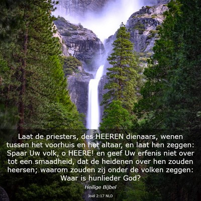 Picture 03 - Joël 2:17 NLD - Laat de priesters, des HEEREN dienaars, wenen - Bible Verse Picture