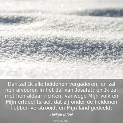 Picture 03 - Joël 3:2 NLD - Dan zal Ik alle heidenen vergaderen, en zal hen - Bible Verse Picture