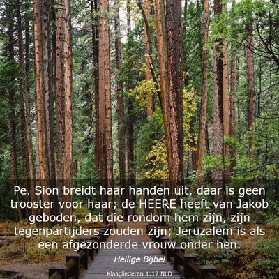 Picture 03 - Klaagliederen 1:17 NLD - Pe. Sion breidt haar handen uit, daar is geen - Bible Verse Picture