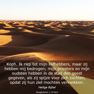 Picture 03 - Klaagliederen 1:19 NLD - Koph. Ik riep tot mijn liefhebbers, maar zij - Bible Verse Picture